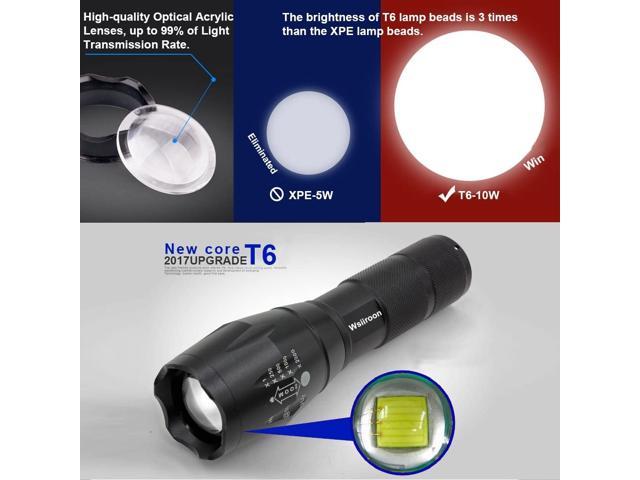 LED Flashlight - Wsiiroon 1600 Lumen XML-T6 Handhold Flashlight 