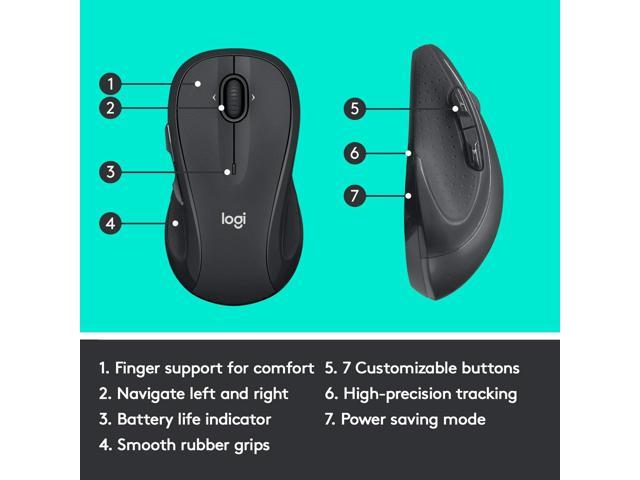 Logitech M510 Wireless Computer Mouse for PC with USB Unifying Receiver ...