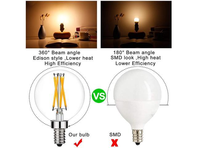 LiteHistory e12 led Bulb dimmable g16.5 Light Bulb 6W Equal 60 Watt ...