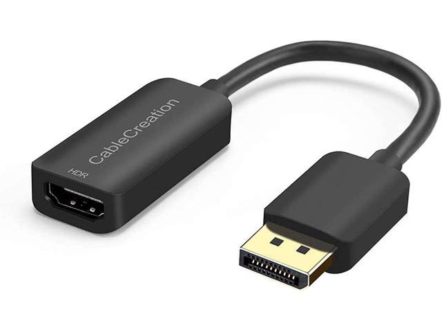 Active DP to HDMI Adapter HDR 4K@60Hz, CableCreation Gold-Plated  DisplayPort 1.4 to HDMI 2.0 Converter (Male to Female), Support 4K@60Hz, 2K@ 144Hz, 1080P@144Hz, Eyefinity Multi-Display 