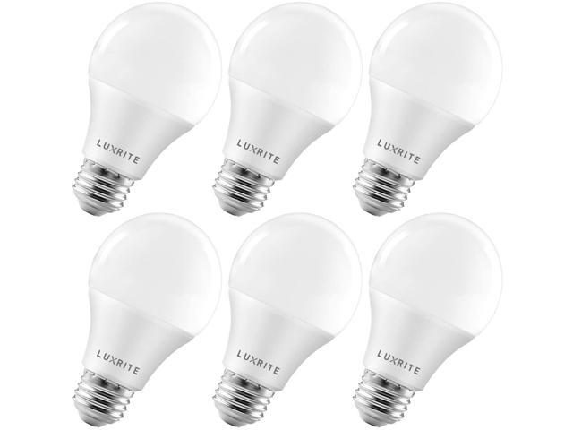 Luxrite A15 LED Light Bulb 40W Equivalent Dimmable 5000K 600lm E26 Base 6-Pack 