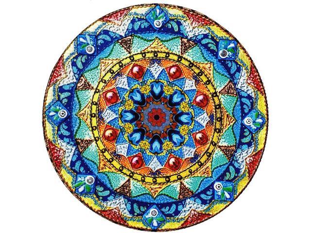 Mouse Pad Blue Mandala 7.9 x 7.9 Inch Round Mouse Mat Non-Slip Rubber Mouse Pad with Stitched Edge Small Mousepad with Designs Customized Mouse Pad for Women Girls Office Dorm Computer Laptop