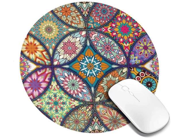 A Mandala Round Mouse pad for Computer Laptops with Designs Small Mousepad for Wireless Mouse Round Non-Slip Rubber Gaming mice pad mat 