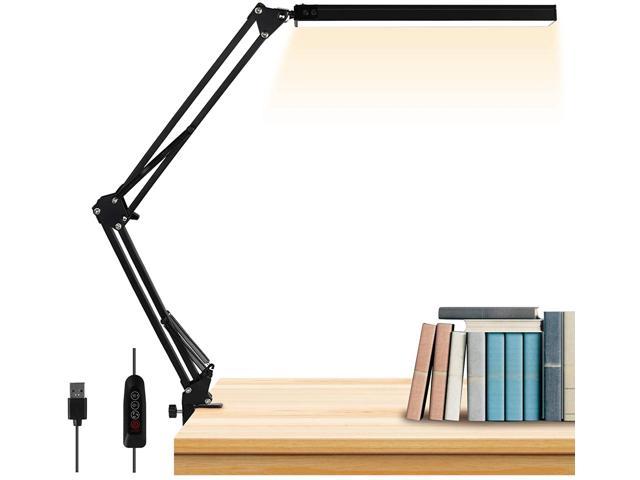LED Desk Lamp Architect Task Lamp Metal Swing Arm Dimmable Table  Clamp Lamp 