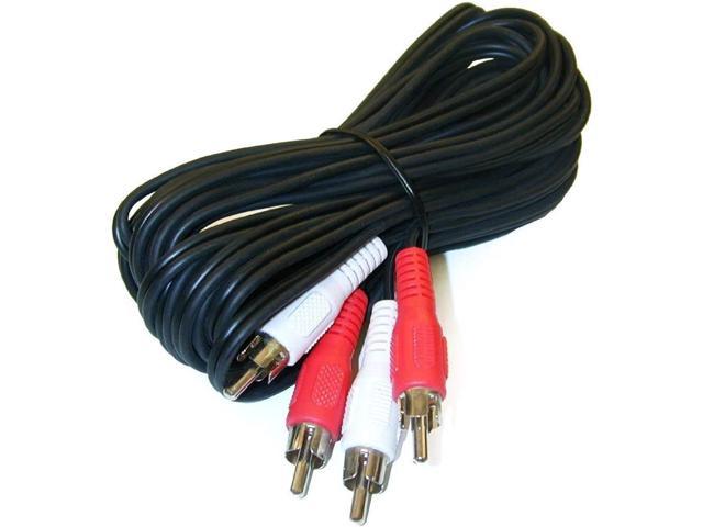 50 feet 2 RCA Male to Male Audio Cable (2 White/2 Red Connectors)