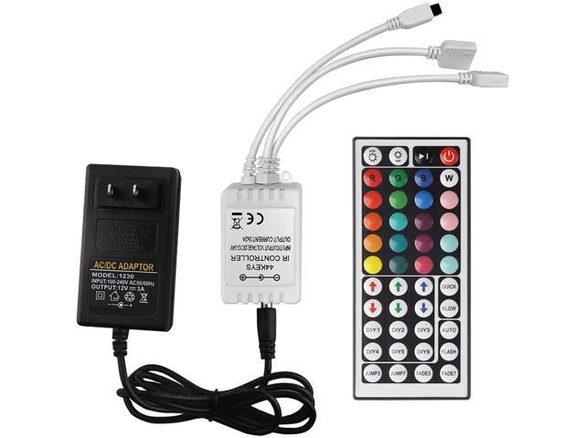 NEW 44 Key IR Remote Controller AC-DC 12V For LED RGB 3528 5050 Strip Light US 