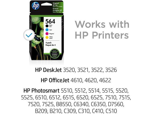 HP 564 | 4 Ink Cartridges | Black Cyan Magenta Yellow | DeskJet 3500 ...