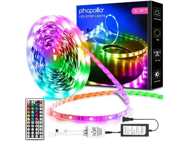 phopollo Led Lights 65.6ft Long Led Strip Lights for Bedroom Color Changing Luces Led para Decoracion Habitacion RGB DIY Color Option with Power Supply and Remote