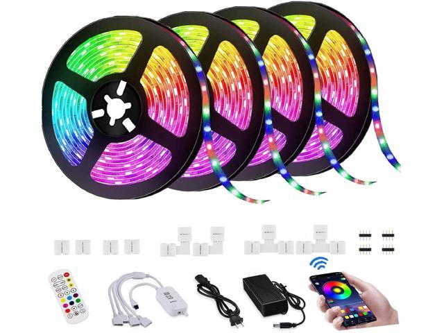 100ft/30m LED Strip Lights 5050 RGB Led Light Strip with Bluetooth Remote  App Controller Color Changing 5050 LED Rope Lights Strip Sync to Music for  Bedroom Party Bar Home Kitchen Christmas -
