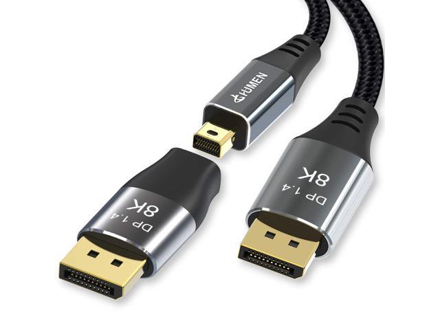 Surface pro. Mini Displayport to Displayport Cable 6.6ft 8K@60HZ 4K@120HZ Mini DP-DP 1.4 Cable for MacBook TESLUNE 32.4Gbps High Speed Mini DP to DP Cable Thinkpad
