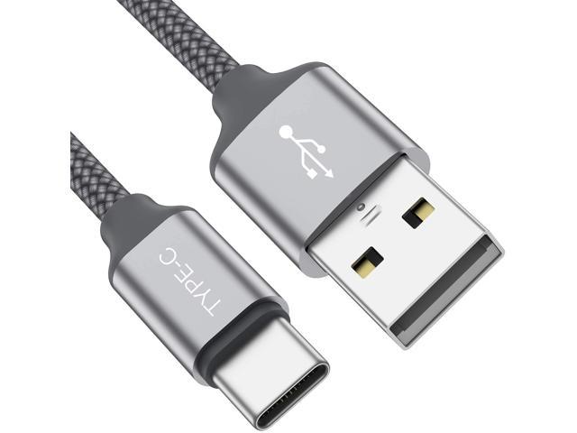 USB-A to USB-C Charge Braided Cord Compatible with Samsung Galaxy S10 S9 S8 S20 Plus A51 A11,Note 10 9 8 3-Pack 3ft PS5 Controller USB Type C Cable 3A Fast Charging Nylon Black&Silver 