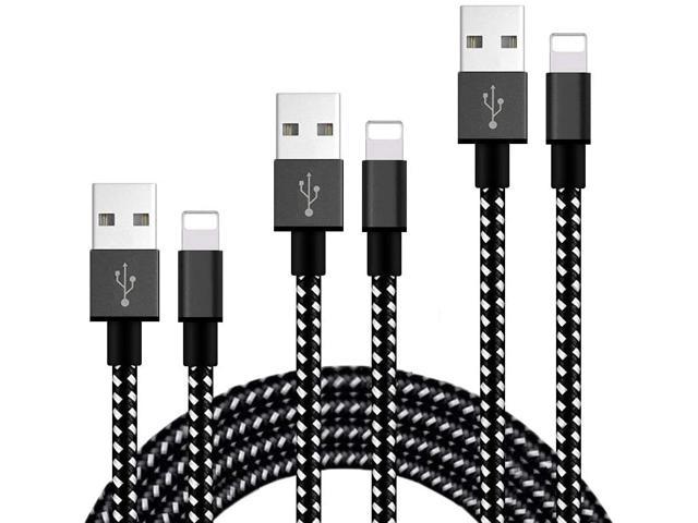 Suanna Phone Charger 3Pack 10FT Nylon Braided Charging Cables USB Charger Cord