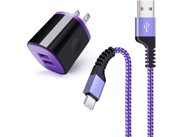 Usb Wall Charger 6ft Charging Type C Cable With Dual Port Usb Wall Charger Block Compatible With Samsung Galaxy S21 S Plus S Ultra 5g 1 A30s A10e S8 S9 S10 Note