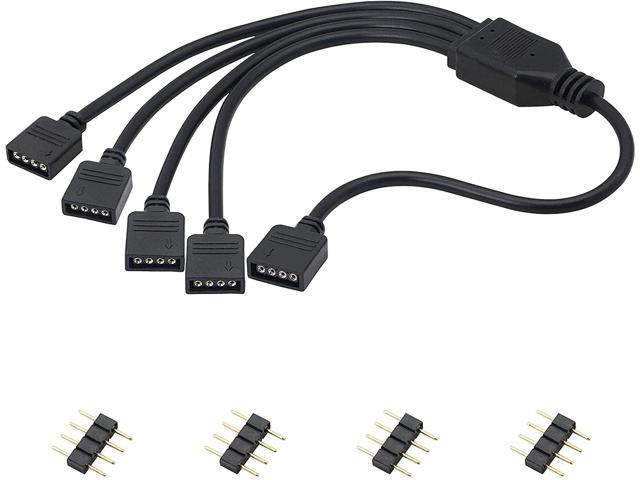 12V 4 PIN RGB Splitter Cable LED Strip Connector, RGB Pin Splitter 1 to 4 Cable 5050 LED Tape Light Connector,Extension for Computer Fan Motherboard(5-12v)(1 to 4) - Newegg.com