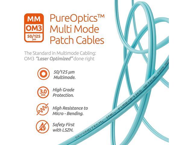 6.56ft - 50/125um OM2 2m LC to SC Fiber Patch Cable Multimode Duplex Beyondtech PureOptics Cable Series 