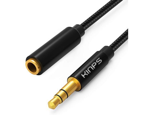 Negro Nuevo 3.5mm Micrófono Cable Aux 1 Macho 2 Hembra Cable De Audio Para Laptop 