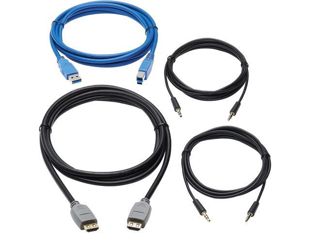 Tripp Lite HDMI KVM Cable Kit 4K HDMI USB 3.2 Gen 1 3.5 mm Audio Jack 4 in 1 KVM Cable Set (M/M) 6 ft. (P785-HKIT06)