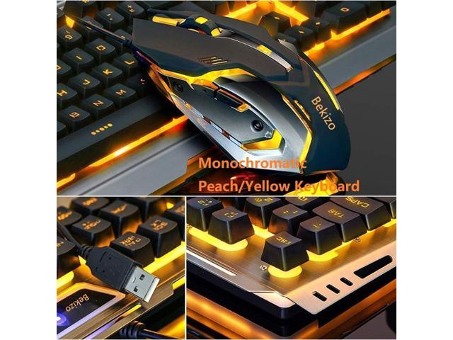 yellow keyboard and mouse