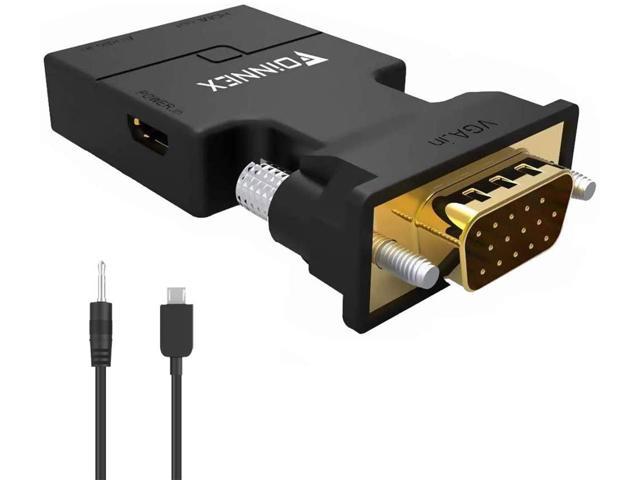 os selv Hula hop ophavsret VGA to HDMI Adapter Converter with Audio,(PC VGA Source Output to  TV/Monitor with HDMI Connector),FOINNEX Active Male VGA in Female HDMI  1080p Video Dongle adaptador for Computer,Laptop,Projector, TV - Newegg.com
