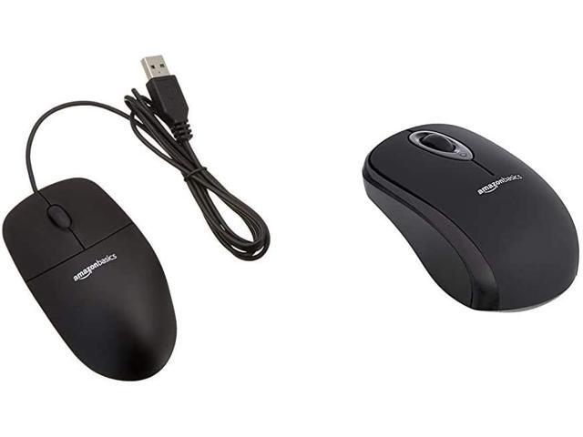 Amazonbasics Wireless Computer Mouse With Usb Nano Receiver Black 3 Button Usb Wired Computer Mouse Black 1 Pack Newegg Com