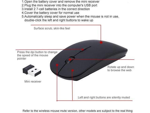 Mini USB Receiver for PC Computer Desktop New 2.4G Wireless Optical Mouse Red 1000 DPI 