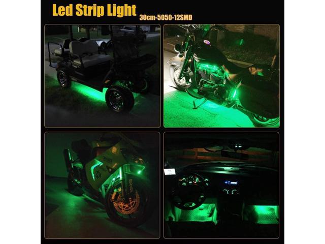 Wireless Remote Control 30CM LED Light Strip Kit Boat And car Motorcycle Green 