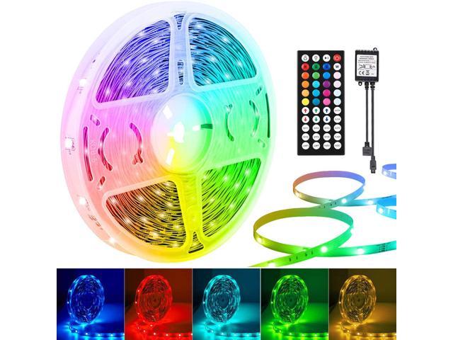 Evacuatie dronken parallel LED Strip Lights 50ft/15m 5050 RGB LED Strips with 44 Keys IR Remote and DC  24V Power Supply 1 Roll of 50ft Color Changing LED Tape Lights for Bedroom  Home Ceiling - Newegg.com