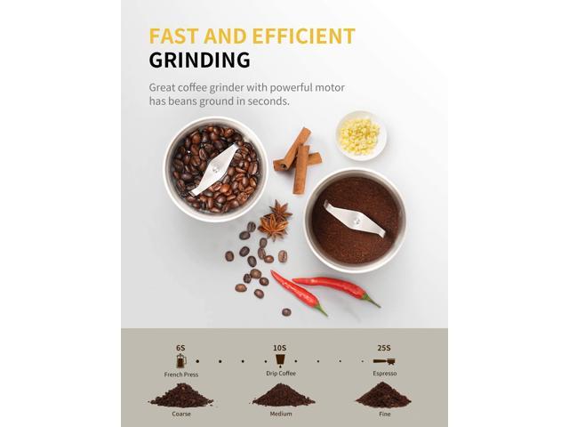 2 Removable Stainless Steel Bowls for Dry or Wet Grinding Bundle with 5-Cup Simply Brew Compact Drip Coffee Maker SHARDOR Coffee & Spice Grinders Electric 