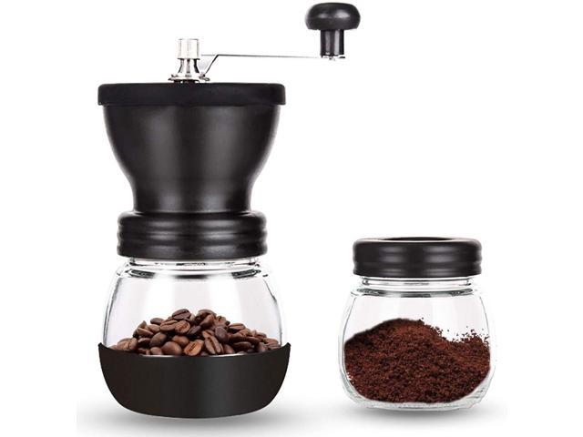 Stainless Steel Ceramic Burr Bean Mill Manual Coffee Grinder Portable Hand Crank
