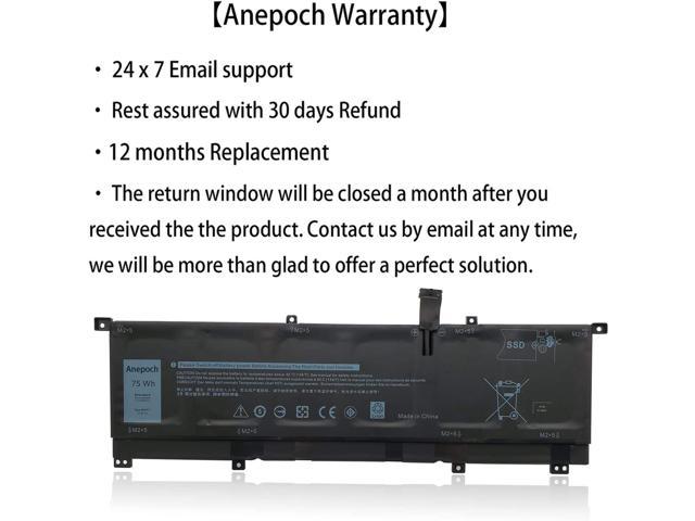 Anepoch 8N0T7 Laptop Battery Replacement for Dell XPS 15 9575 Series ...