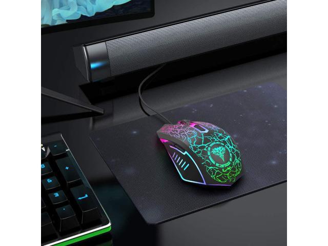 BENGOO Gaming Mouse Wired, Ergonomic Gamer Laptop PC USB Optical Computer  Mice with RGB Backlit, 4 Adjustable DPI Up to 3600, 6 Programmable Buttons