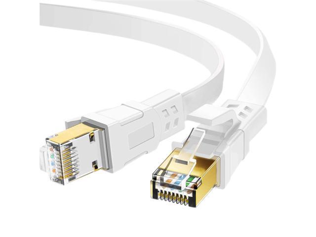 2000MHz with Gold Plated RJ45 Connector 15FT Shielded Ethernet Cable Gaming Heavy Duty Weatherproof for Router Ethernet Cable CAT 8 Modem High Speed 26AWG Cat8 Network Internet LAN Cable 40Gbps
