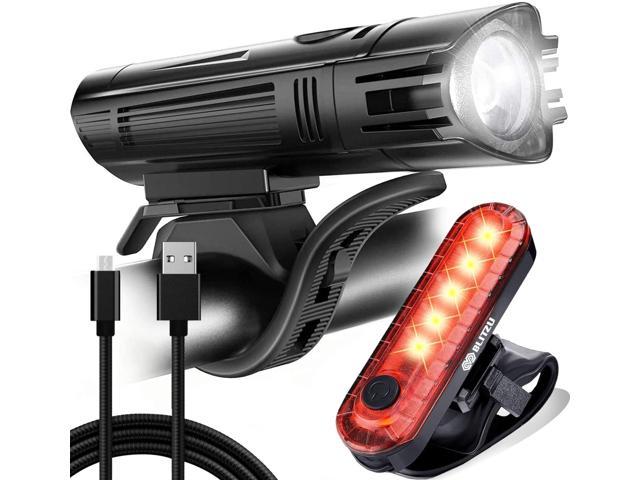 head torch front and rear back tail beam USB rechargeable bike lights set cree 