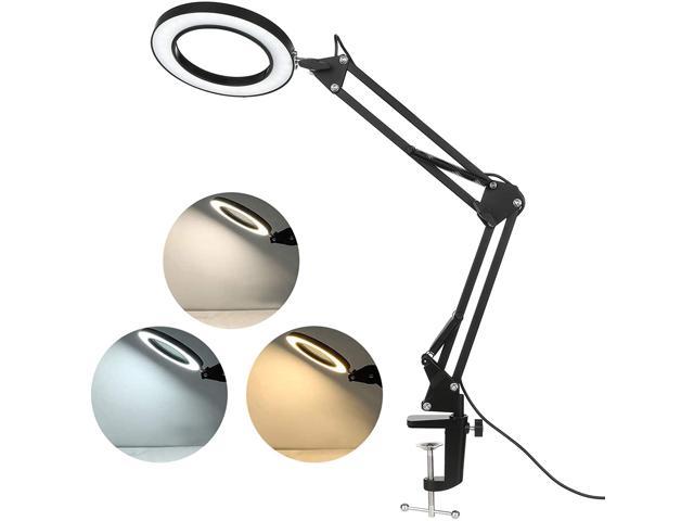 Rose Gold White PowerKing Architect Task Lamp，Adjustable Swing Arm Desk Lamp with Clamp，Classic Desk Lamp for Home Office Reading 