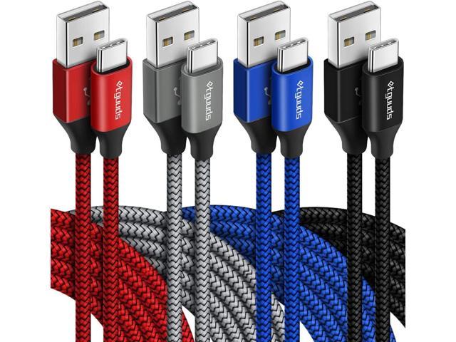 USB A 2.0 to USB-C Fast Charger Nylon Braided USB C Cable Compatible Samsung Galaxy S9 S8 Plus Note 9 8,Moto Z Z2,LG V30 V20 G5,Google Pixel XL,USB C Devices 4-Pack 6.6FT USB Type C Cable Pofesun 