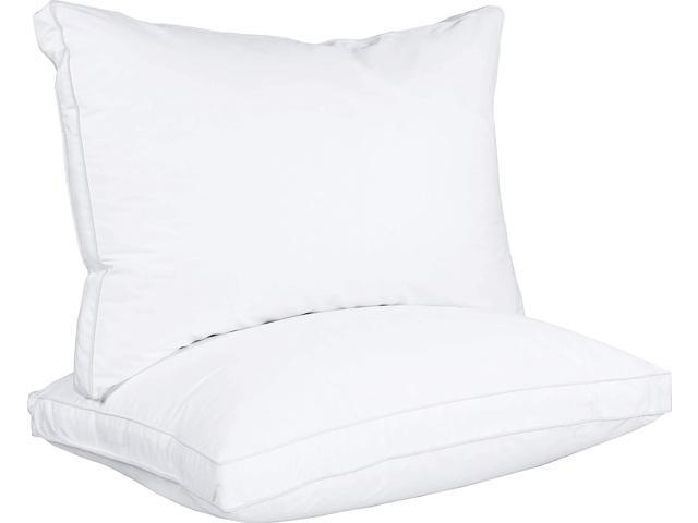 Gusseted Quilted Pillow Side Back Sleepers Set of 2 Bed Pillows Queen King Size 