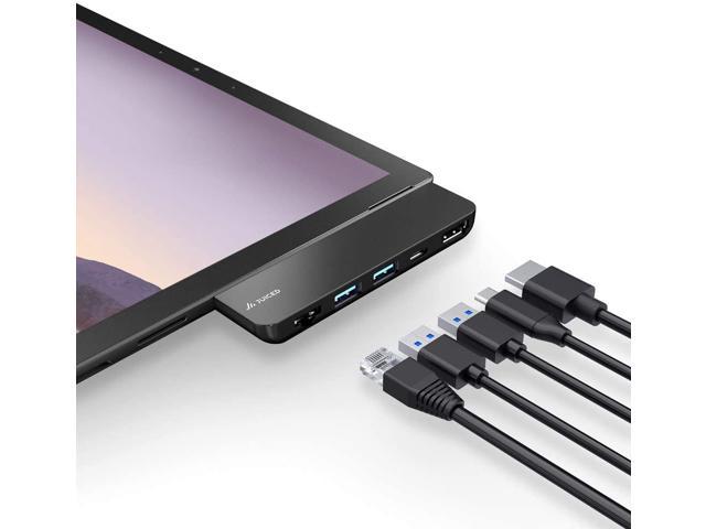 Juiced Systems ZipHUB PRO | Surface Pro 7 Multiport Adapter | USB-A 10 Gbps | Gigabit Ethernet | | USB-C Data (10Gbps) with Power Delivery (ZipHUB PRO)