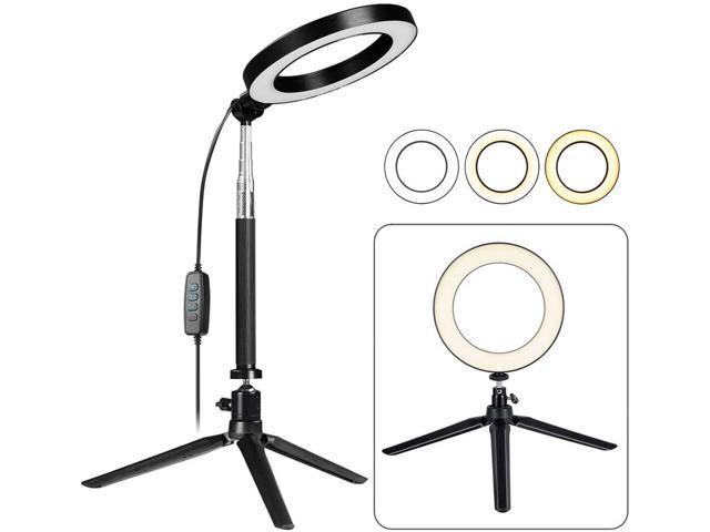 Ring Light with Tripod Stand 6'' Inch for YouTube Video Live Stream and LED with 