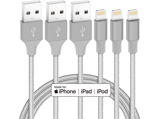 4-Pack 3M Extra Long Nylon Braided USB Charging & Syncing Cord Compatible iPhone 11/11 Pro/11 Pro Max/XS/XS Max/XR/X/8/8Plus/7/7Plus/6S/iPad/iPod iPhone Charger MFi Certified Lightning Cable
