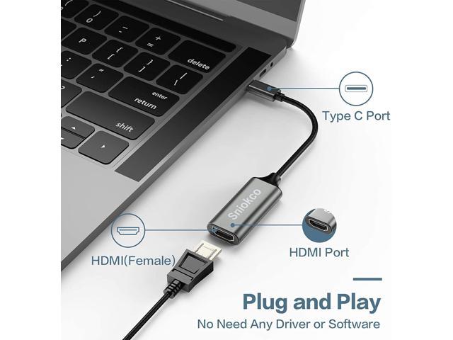 MacBook Air Pad Air Pixelbook USB C auf HDMI Adapter Surface Pro Kompatibel mit MacBook Pro Pad Pro XPS G,alaxy S10 S9+ und Mehr Sniokco Typ C auf HDMI Adapter für Home Office 