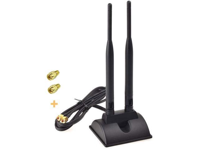 2-Pack 2.4GHz WiFi 7dbi Magnetic Mount RP-SMA Omni Antenna for WiFi IP Camera 