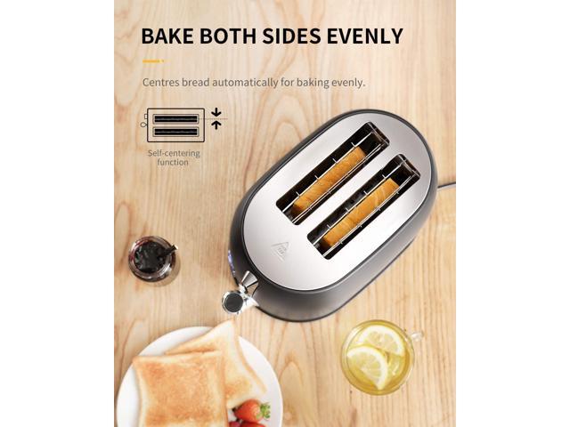 Evenly Toast SHARDOR Toaster 2 Slice Black Extra-Wide Toaster Stainless Steel Toaster 