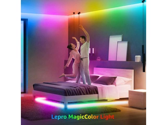 Lepro 16.4ft Music Sync Waterproof RGBIC Light MagicColor LED Strip Lights 