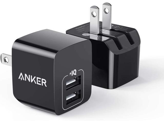 Anker 2-Pack Dual Port 12W Wall Charger with Foldable Plug PowerPort mini for iPhone XS/ X / 8 / 8 Plus / 7 / 6S / 6S Plus HTC iPad and More Samsung Galaxy Note 5 / Note 4 Moto USB Charger