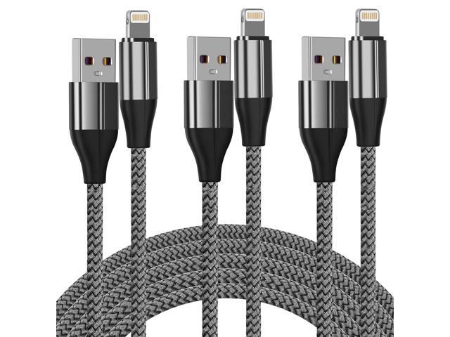iPhone Charger YOKERSU 3PACK 6ft Extra Long Nylon Braided Charging Cord High Speed Data Sync Transfer lightning Cable Power Connector Compatible with iPhone XS MAX/XR/X/8/7/Plus/6S/6/SE/5S/iPad More 