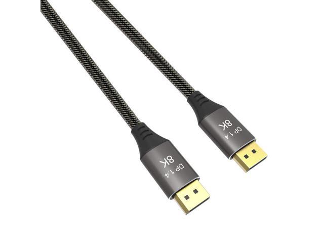 CABLEDECONN DisplayPort Cable Ultra HD 8K 4K Copper Cord DP 1.4 8K@60Hz 4K@144Hz High Speed 32.4Gbps HDCP 3D Slim and Flexible DP to DP Cable 1.5m 5ft 