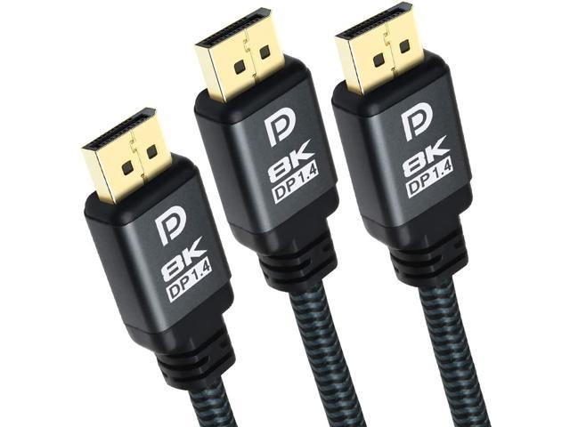 CABLEDECONN DisplayPort Cable Ultra HD 8K 4K Copper Cord DP 1.4 HBR3 8K@60Hz 4K@144Hz High Speed 32.4Gbps HDCP 3D Slim and Flexible DP to DP Cable 5M 16.5FT 
