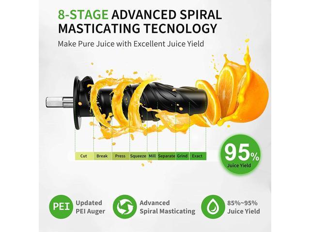 YIOU Juicer Machines Cold Press Slow Masticating Juicer Easy to Clean with 3 Modes Vegetable and Fruit Juicer Extractor BPA-free High Hardness Tritan Material Slow Juicer