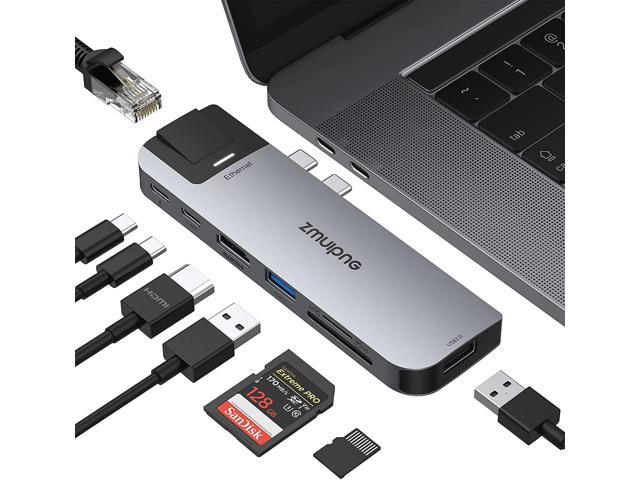 udeladt Tilskynde Underholde USB C Adapter for MacBook Pro MacBook Air 13 15 16 inch 2020/2019/2018,  USBC HDMI Dongle with 4K HDMI,1*USB 3.0&1*USB 2.0 Port,Gigabit  Ethernet,SD/TF Reader,Thunderbolt 3 and USB C Port - Newegg.com