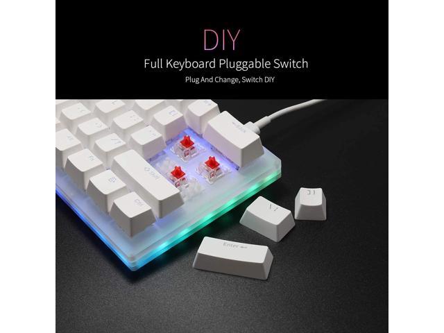 Womier K61 60% Mechanical Gaming Keyboard, Hot Swappable Keyboard, Gateron  Switch Dual RGB Backlit Compact 61 Keys for PC PS4 Xbox (Red Switch,White) Gaming  Keyboards
